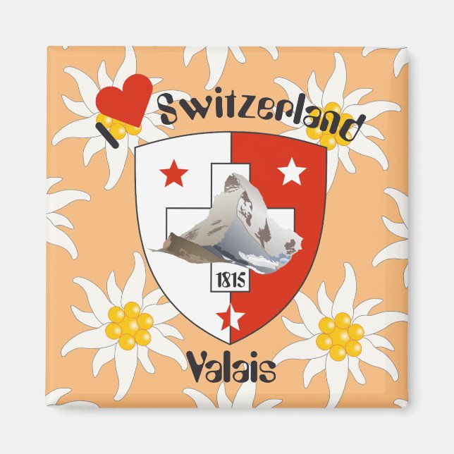 Íman Wallis Valais Schweiz Suisse Magnete (Frente)