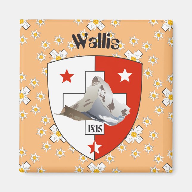 Íman Wallis Valais Schweiz Suisse Magnete (Frente)