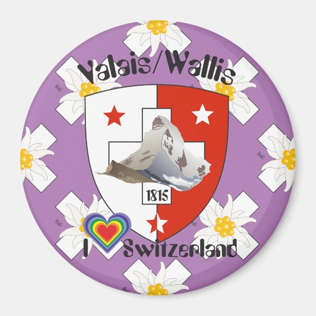 Íman Wallis Valais Schweiz Suisse Magnete (Frente)