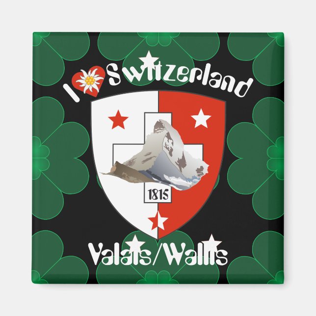 Íman Wallis Valais Schweiz Suisse Magnete (Frente)