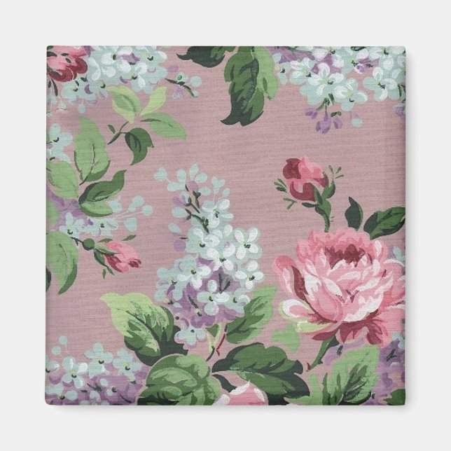 Íman Wallpaper Floral bonito Vintage (Frente)