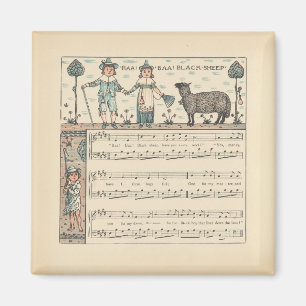 Íman Walter Crane Baa Baa Ovelha Negra Rima Infantil
