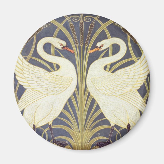 Íman Walter Crane Cisne, Junco E Íris Art Nouveau (Frente)