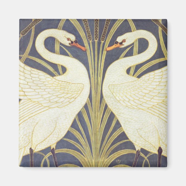 Íman Walter Crane Cisne, Junco E Íris Art Nouveau (Frente)
