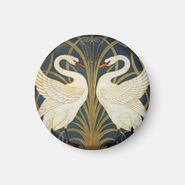 Íman Walter Crane - Swan, Rush E Iris Art Nouveau (Frente)