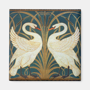 Íman Walter Crane Swan, Rush E Iris Art Nouveau
