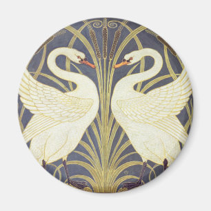 Íman Walter Crane Swan, Rush E Iris Art Nouveau