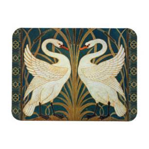 Íman Walter Crane Swan, Rush E Iris Art Nouveau