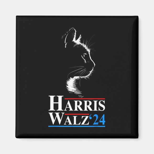 Íman Waltz 2024 Eleição Engraçado Cat Kamala Harris Tim (Frente)
