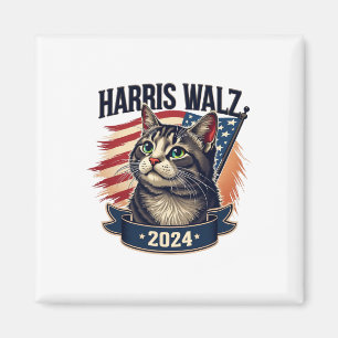 Íman Walz 2024 Gato Engraçado Kamala Harris Tim Walz Wa