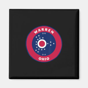 Íman Warren Ohio Oh Bandeira Dge Roundlet Lembrança