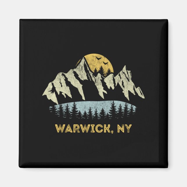 Íman Warwick New York Mountain Sunset Sunrise Ny  (Frente)
