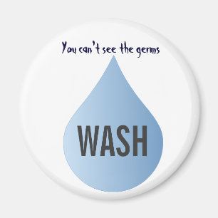 Íman WASH mãos azul chuva gota água imersa
