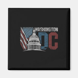 Íman Washington Dc Capitol Hill Usa Flag Souvenir Desig