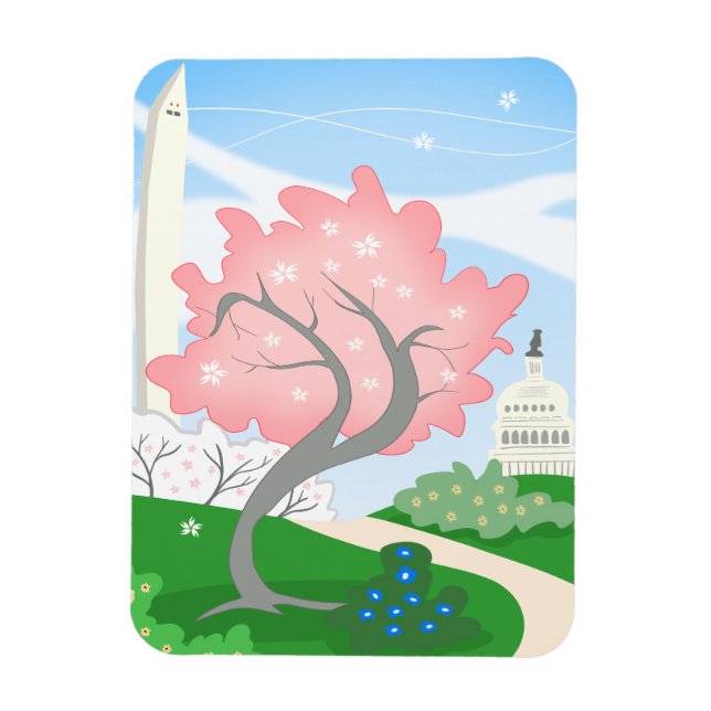 Íman Washington DC Cherry Blossoms em Bloom (Vertical)