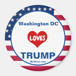 Íman Washington DC LOVES TRUMP Patriotic Fridge
