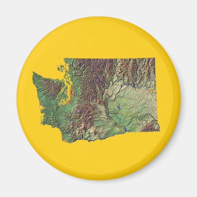 Íman Washington Map Magnet (Frente)