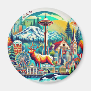 Íman Washington State Adventure Magnet