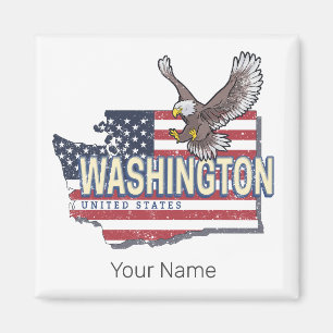Íman Washington State United States Map USA Souvenir