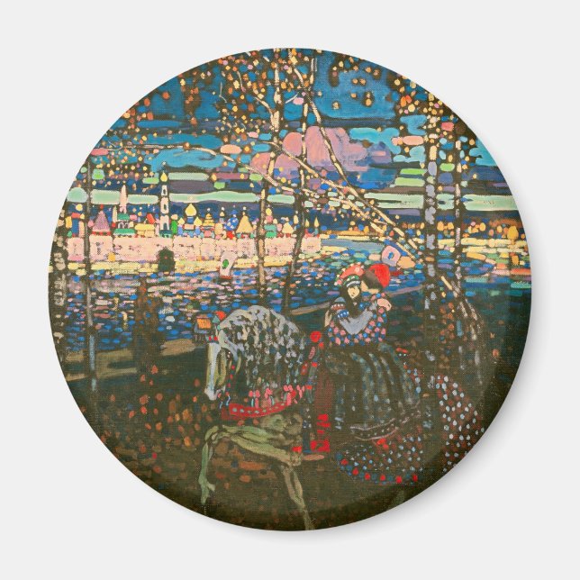 Íman Wassily Kandinsky O Casal a Cavalo Arte Russa (Frente)