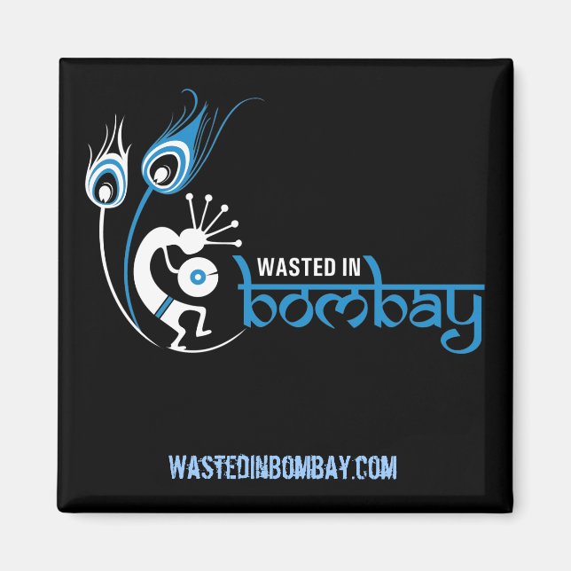 Íman WastedInBombay.com Magnet Quadrado (Frente)