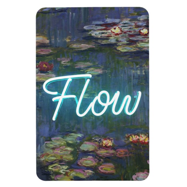 Íman Water Lilies Remix – Neon “FLOW” Wall Art & Gifts (Vertical)