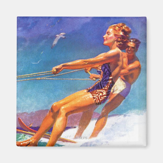 Íman Water Skier por McClelland Barclay (Frente)