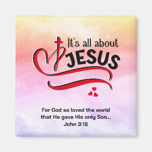 Íman Watercolor All ABRANGE JESUS Christian Páscoa