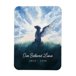 Íman Watercolor Angel Dog Condolence Sympathy