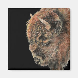 Íman Watercolor Bison Buffalo Natureza Animal