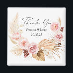 Íman Watercolor Boho Floral Pampas Grass Favor de Casam<br><div class="desc">Watercolor Boho Floral Pampas Grass Favor do casamento</div>