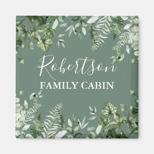 Íman Watercolor Botânica Ivy Ferns Cabin Sage Green