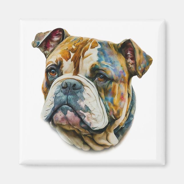 Íman Watercolor Buldogue (Frente)