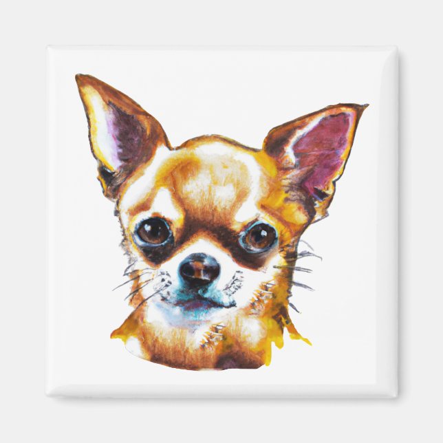 Íman Watercolor Chihuahua (Frente)