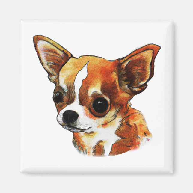 Íman Watercolor Chihuahua (Frente)