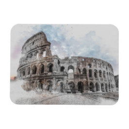 Íman Watercolor Colosseum Magnet - Roma Itália Vintage