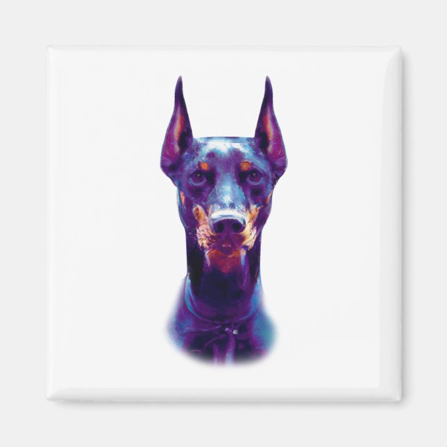 Íman Watercolor Doberman Pinscher (Frente)
