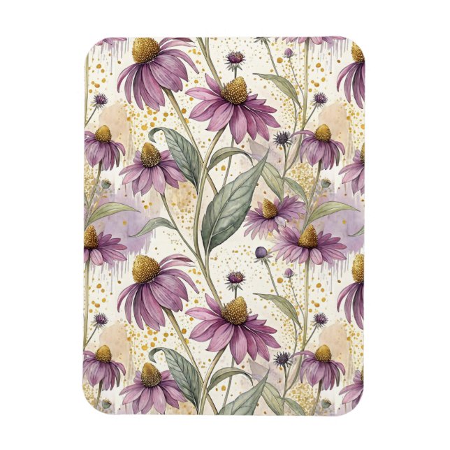 Íman Watercolor Echinacea Purple & Gold (Vertical)