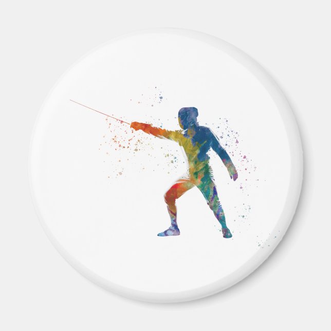Íman watercolor fencing (Frente)
