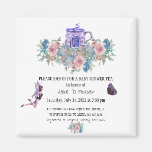 Íman Watercolor Floral Baby Tea Convite de festas