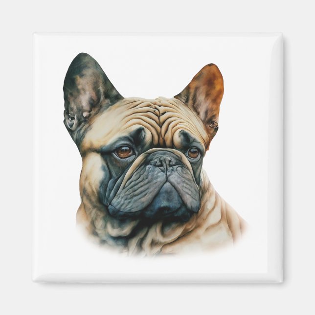 Íman Watercolor French Buldog (Frente)
