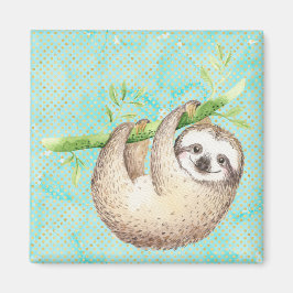 Íman Watercolor Happy Sloth