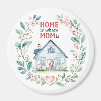 Íman Watercolor Home é onde a mãe está