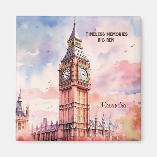 Íman Watercolor Iconic Landmark City London Big Ben
