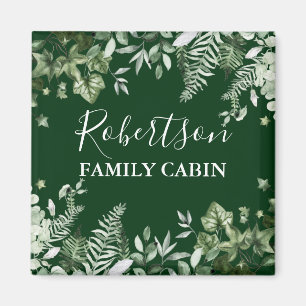 Íman Watercolor Ivy Sage Ferns Family Cabine Verde
