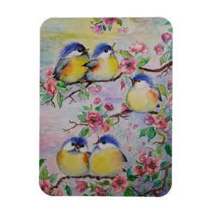 Íman Watercolor - Linhas Sparrows Cutes