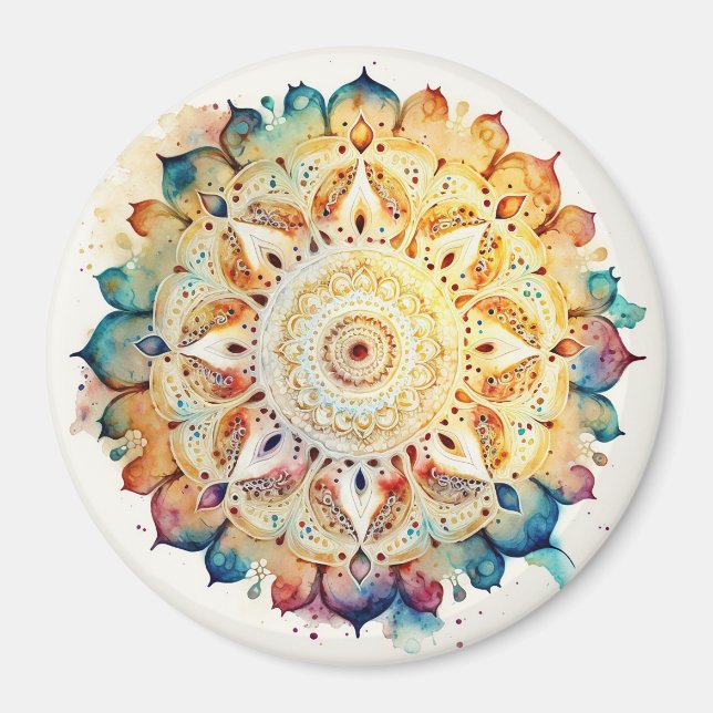 Íman Watercolor Mandala (Frente)