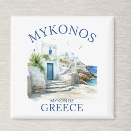 Íman Watercolor Mykonos Greece Dreamscape