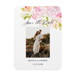 Íman Watercolor Rose Bouquet Save The Date