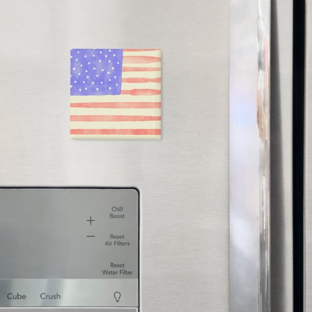 Íman Watercolor rustic bandeira americana (In Situ (Fridge))
